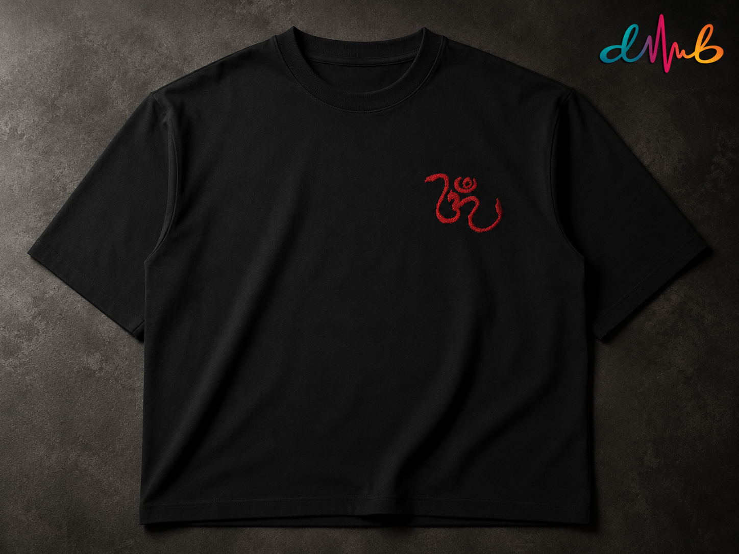 Mahadev Om Oversized Embroidered Black T-Shirt – Premium Spiritual Streetwear by Dhaaga Beats
