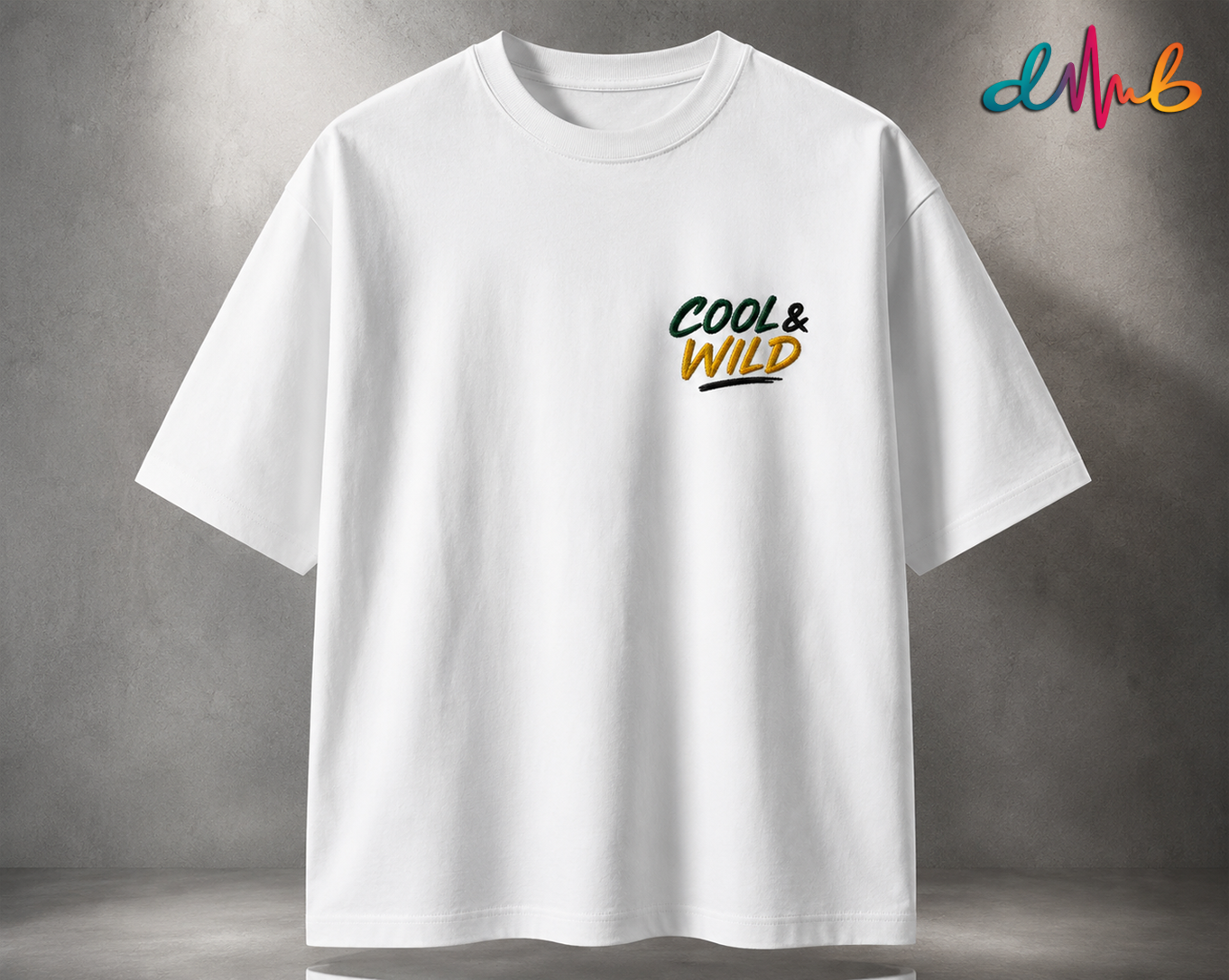 Dhaaga Beats COOL & WILD Oversized Embroidered T-Shirt – Premium Streetwear Cotton Tee