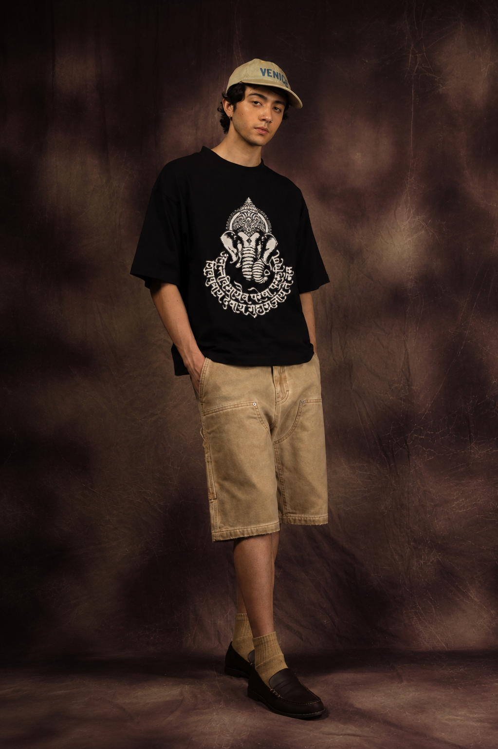 Shree Ganeshaya Namah Oversized Printed T-Shirt – 240 GSM Premium Streetwear by Dhaaga Beats