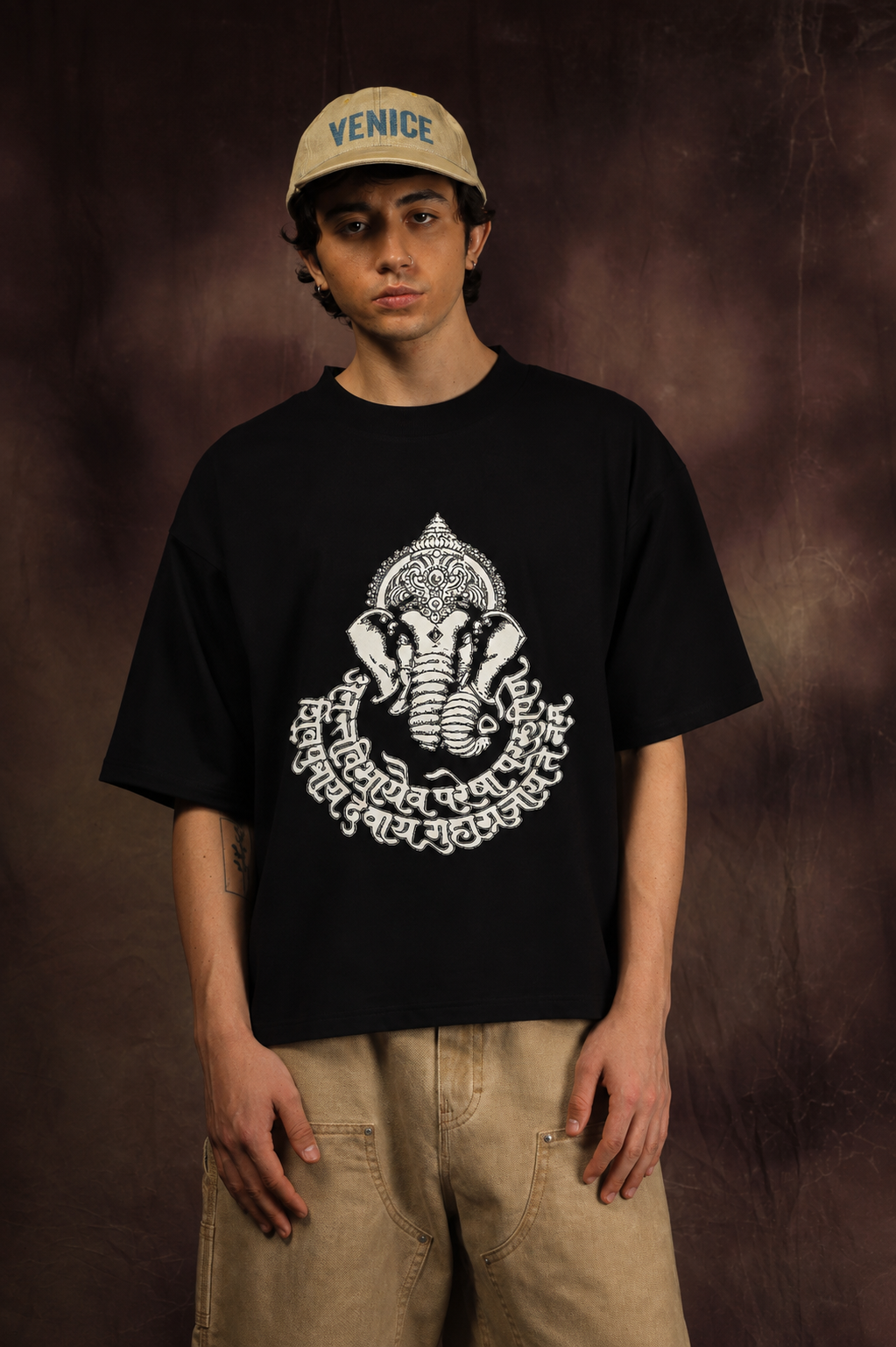 Shree Ganeshaya Namah Oversized Printed T-Shirt – 240 GSM Premium Streetwear by Dhaaga Beats