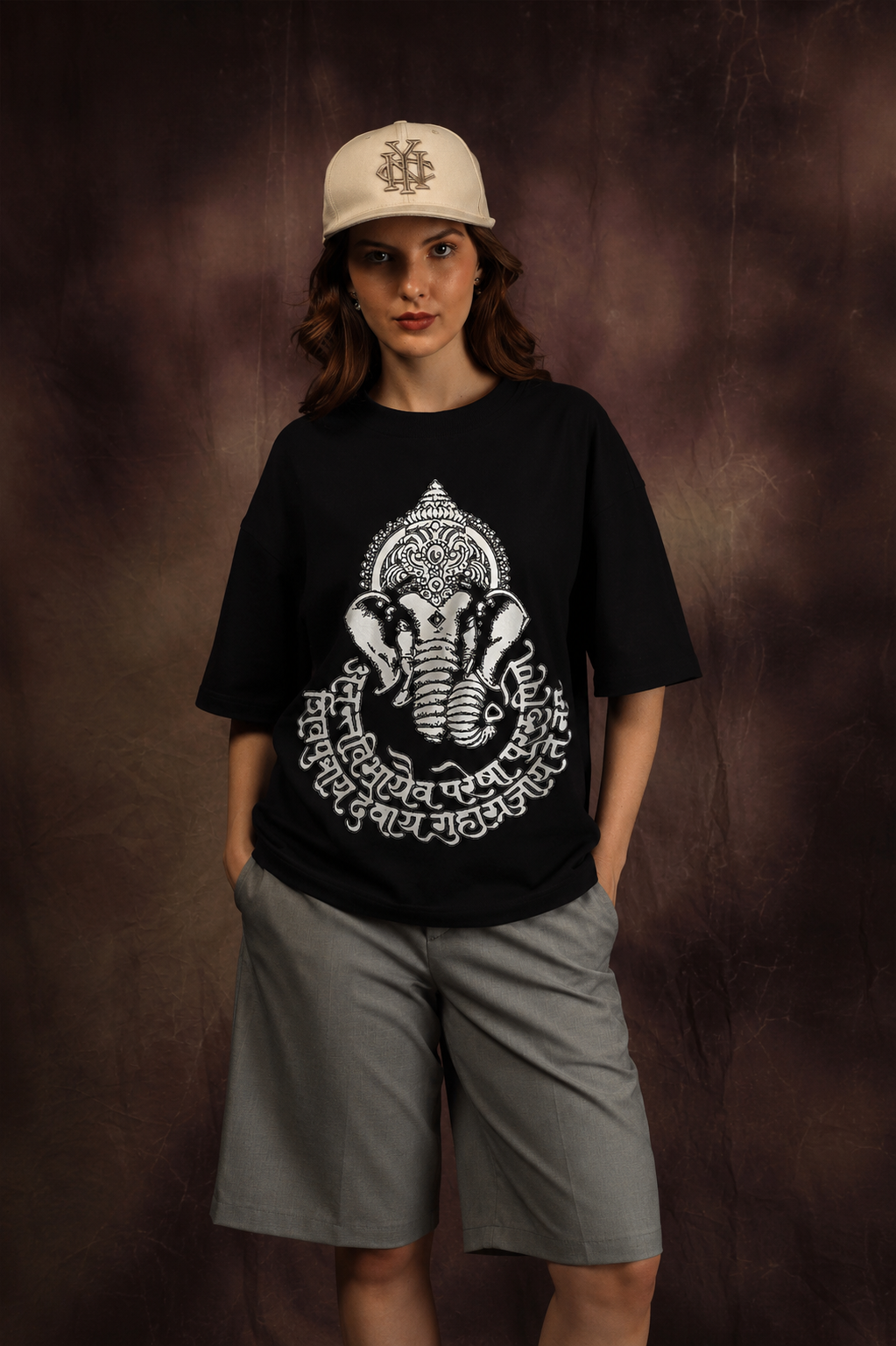 Shree Ganeshaya Namah Oversized Printed T-Shirt – 240 GSM Premium Streetwear by Dhaaga Beats