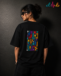 TYPO CHAOS Oversized Embroidered Black T-Shirt – Premium Streetwear by Dhaaga Beats