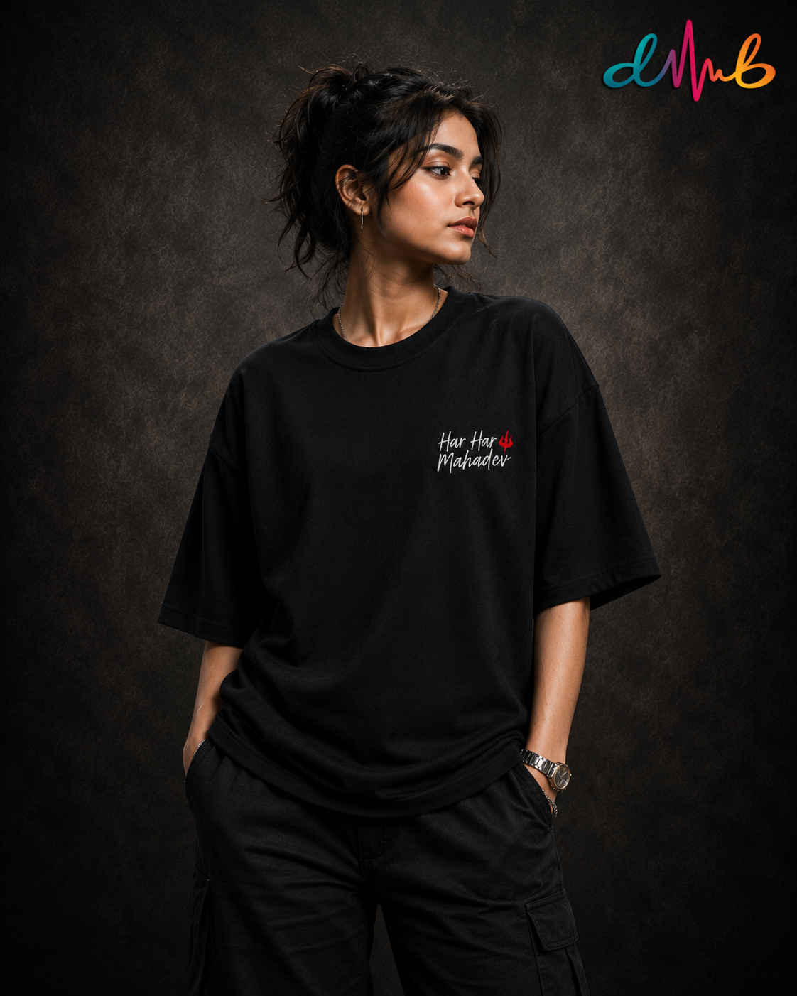 Adiyogi 🔱 Oversized Embroidered T-Shirt – Premium Black Streetwear