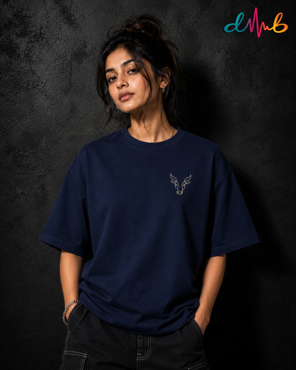 Taurus Zodiac Energy Oversized Embroidered T-Shirt – Premium Streetwear Tee | Dhaaga Beats