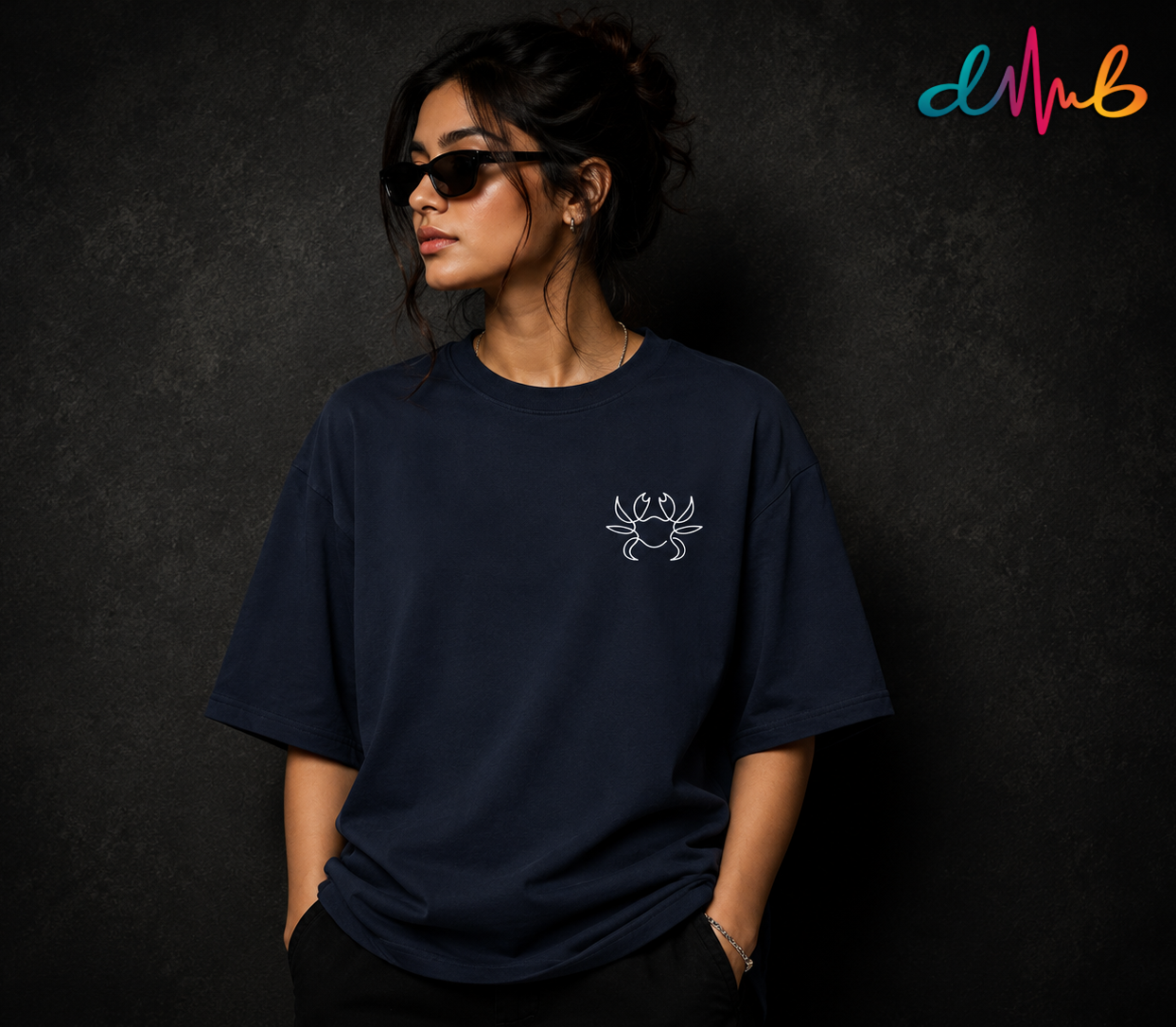 Cancer Zodiac Embroidered Oversized T-Shirt – Premium Streetwear by Dhaaga Beats