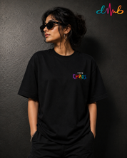 TYPO CHAOS Oversized Embroidered Black T-Shirt – Premium Streetwear by Dhaaga Beats