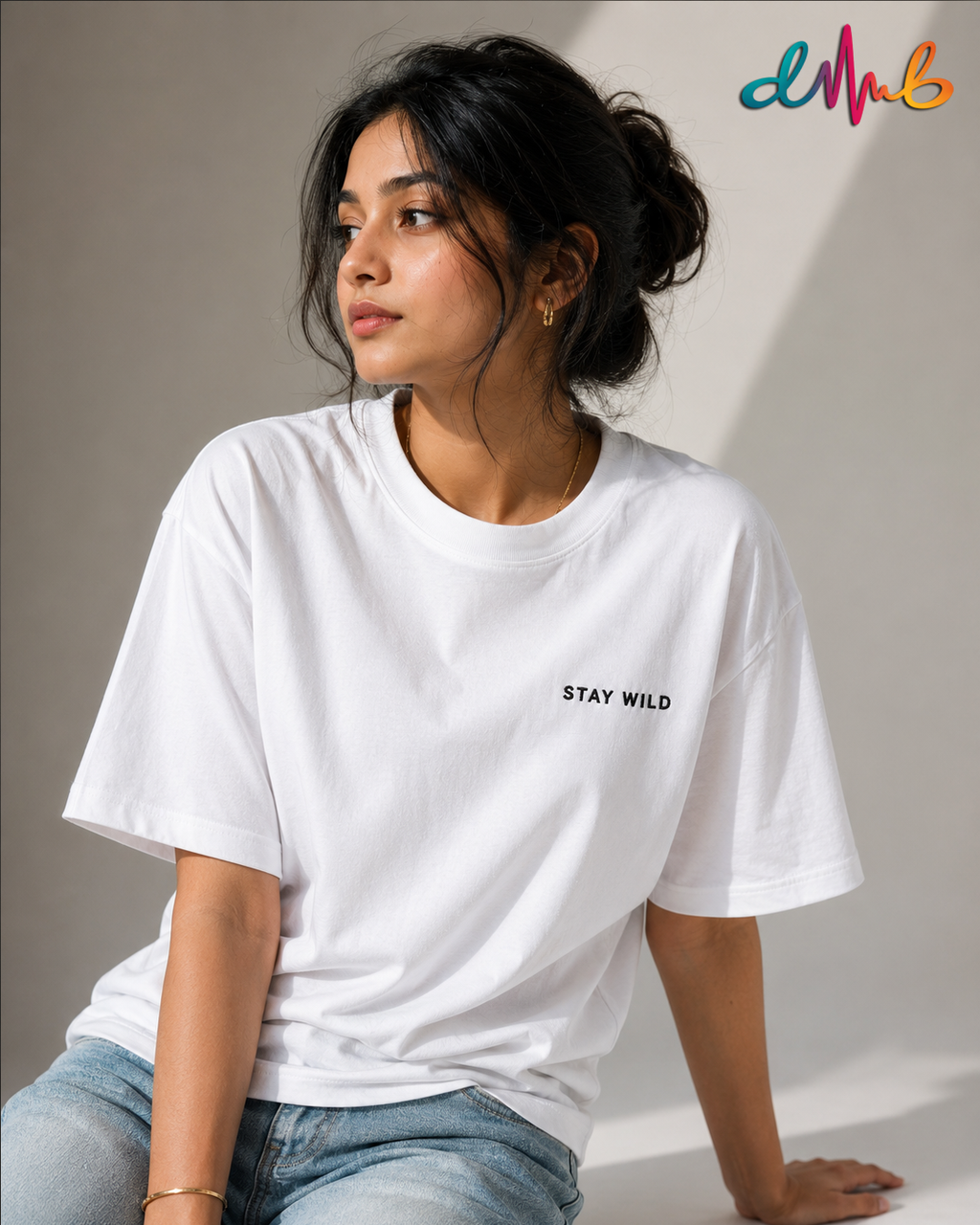 STAY WILD Oversized Embroidered T-Shirt – Premium Streetwear Cotton Tee